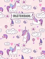 Sketchbook: Cute Pink Unicorn Sketch Book for Kids Practice Drawing and Doodling Sketching Book for Toddlers & Tweens 1707835942 Book Cover