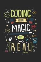 Coding Is Like Magic But Real: 120 Pages I 6x9 I Dot Grid 1678355437 Book Cover