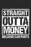 Straight Outta Money Because Car Parts: Notebook 6x9 Checkered White Paper 118 Pages - Car Guy - Enthusiast 1082402885 Book Cover