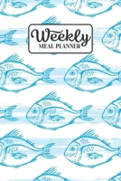 Weekly Meal Planner: Meal Planning Journal Notebook with Grocery Shopping List for the Week - For Men - Seafood Blue (Organizer Log to Track and Plan Your Meals) 1677575956 Book Cover
