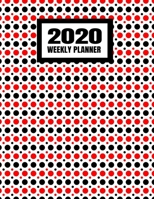 2020 Weekly Planner: January 2020 - December 2020 Calendar Agenda And Daily Schedule - Black And Red Polka Dot Pattern (8.5x11) 1708133062 Book Cover