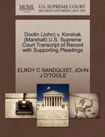Doolin (John) v. Korshak (Marshall) U.S. Supreme Court Transcript of Record with Supporting Pleadings 1270558390 Book Cover