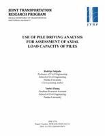 Use of Pile Driving Analysis for Assessment of Axial Load Capacity of Piles 162260220X Book Cover