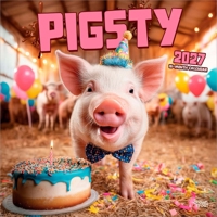 Pigsty 2027 12 X 24 Inch (Hanging) Monthly Square Wall Calendar Plastic-Free Animal Crankers B0GH8XQJRN Book Cover