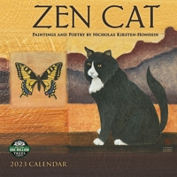 Zen Cat 2023 Wall Calendar | Meditational Art by Nicholas Kirsten-Honshin | 12" x 24" Open | Amber Lotus Publishing 1631369091 Book Cover