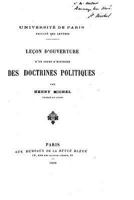 Lecon d'Ouverture d'Un Cours d'Histoire Des Doctrines Politiques 1523811811 Book Cover