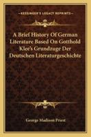 A Brief History of German Literature 116311037X Book Cover