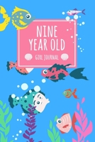 Nine Year Old Girl Journal: 6x9" Cute 9 Year Old Birthday Fish Dot Bullet Notebook/Journal Gift For Girls 1697931596 Book Cover