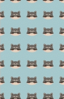 Bullet Dot Grid Journal: Cute Racoons Animal Illustration Blue Pattern, Dotted Grid, (5.5 x 8.5) 1708040048 Book Cover