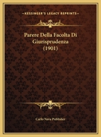 Parere Della Facolta Di Giurisprudenza 1160222541 Book Cover