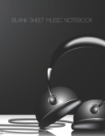 Blank Sheet Music Notebook: Manuscript Paper * Large (8.5 x 11) * 12 Stave * 100 Pages: Headphones Gift for Teen Boys and Girls Students 1673579043 Book Cover