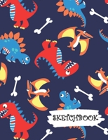 Sketchbook: Cartoon Dinosaur Fun Framed Drawing Paper Notebook 1691051373 Book Cover