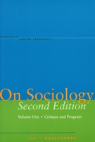 On Sociology, Volume One: Critique and Program 0804749981 Book Cover