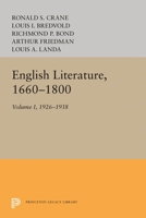 English Literature, Volume 1: 1660-1800 0691627371 Book Cover