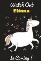 Eliana: Cute Unicorn - Personalized Blank Lined Journal Notebook Gift For Girls 1650886594 Book Cover