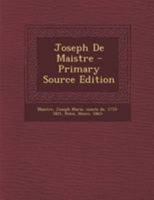 Joseph De Maistre 1295067587 Book Cover