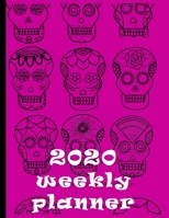 2020 Weekly Planner: Creepy But Cool Sugar Skulls Day Of The Dead At-A-Glance Organizer Diary With Journal Pages - Purple 1695345169 Book Cover