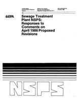 Sewage Treatment Plant NSPS: Responses to Comments on April 1986 Proposed Revisions 1795498196 Book Cover