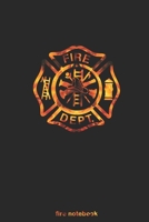 Fire Notebook: Firefighter Maltese Cross symbol of the fire service | Gifts for Firemen Lovers | Fire Department Dept Thin Red Line Member 1660163307 Book Cover