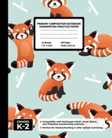 Primary Composition Notebook Handwriting Practice Paper: Red Panda Blank Writing Sheets for Kindergarten to 2nd Grade Elementary Students, School Exercise Book for Kids 1676333029 Book Cover