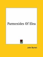 Parmenides Of Elea 1425356923 Book Cover