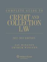 Complete Guide to Credit and Collection Law 1454811382 Book Cover