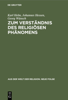 Zum Verständnis Des Religiösen Phänomens 3112433890 Book Cover