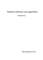 Pediatric intensive care algorithms: Nemba ICU 1447847180 Book Cover