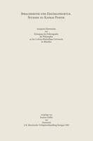 Sprachkritik Und Erzählstruktur. Studien Zu Kafkas Poetik: Inaugural-Dissertation Zur Erlangung Des Doktorgrades Der Philosophie an Der Ludwig-Maximil 3476999424 Book Cover
