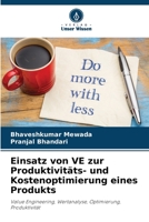Utilização de VE para a optimização da produtividade e dos custos de um produto: Engenharia de valor, Análise de valor, Optimização, Produtividade, Melhoria de processos 6206067246 Book Cover