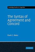 The Syntax of Agreement and Concord 0521671566 Book Cover