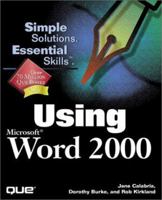 Using Microsoft Word 2000 0789718545 Book Cover