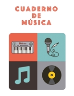 Cuaderno De Musica: Músicos Composición Libro Instrumento Manuscrito Personal Papel Piano Guitarra Estándar 13 Bastón Cuaderno grande / Diario Regalo ... Tapa blanda, Acabado mate (Spanish Edition) B083XVYW7G Book Cover