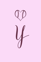 Y: Name Monogram Initial Y Softball 6x9" Lined Notebook/Journal Gift Idea For Girls, Women, School, College and Work 1695549945 Book Cover