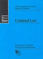 Criminal Law: Single Paper 1997 (Suggested Solutions) 0751008273 Book Cover