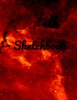 Sketchbook: Beautiful Fiery Red and Black Sketchbook for Adults or Kids with 110 pages of 8.5 x 11 Blank White Paper for Drawing, Doodling or Learning to Draw 1707402345 Book Cover