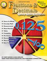 Fractions & Decimals Daily Skill Builders: Math Activity Book for Middle Grades & Up 1580374441 Book Cover