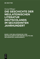 Die Neulateinische Lyrik Deutschlands in Der Ersten Hälfte Des Sechzehnten Jahrhunderts 3110002728 Book Cover