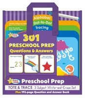 Active Minds - Preschool Prep Tote & Trace 3 Subject Write-and-Erase Wipe Clean Set and 192 Page Question and Answer Workbook - Language Arts, Math, Science, and More! 1642693774 Book Cover