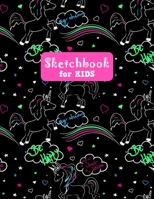 Sketchbook for Kids: Adorable Unicorn Large Sketch Book for Drawing, Writing, Painting, Sketching, Doodling and Activity Book- Birthday and Christmas Gift Ideas for Kids, Girls, Boys, Teens and Women  1655654225 Book Cover