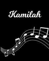 Kamilah: Sheet Music Note Manuscript Notebook Paper - Personalized Custom First Name Initial K - Musician Composer Instrument Composition Book - 12 Staves a Page Staff Line Notepad Notation Guide - Cr 1704007208 Book Cover