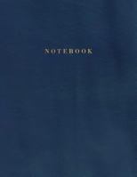 Notebook: Dark Blue Leather Style - Gold Lettering | 150 Legal College-ruled Pages | Letter Size (8.5 x 11) - A4 size 1724187538 Book Cover