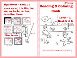 Reading & Coloring book - Level 1 - Book 1 of 5 195860500X Book Cover