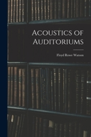 Acoustics of Auditoriums 1016383592 Book Cover