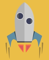 ROCKET Composition Notebook: 7.5 X 9.25 Primary Ruled 110 pages book for girls, kids, school, students and teachers 1089222661 Book Cover