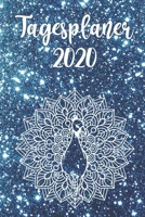 Tagesplaner 2020: Tageskalender 1 Seite = 1 Tag ca. Din A5 Jahreskalender Mandala Pfau blau 170907972X Book Cover
