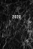 2020: ENE - DIC Planificador Semanal | 1 Semana en 2 Páginas | Agenda Semana Vista | Calendario Organizador A5 | Mármol Negro (Spanish Edition) 1674303874 Book Cover