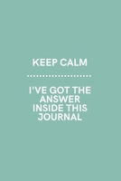 Keep Calm I've Got the Answer Inside This Journal: Medium Lined Notebook/Journal for Work, School, and Home Funny Mint Green 1661149553 Book Cover