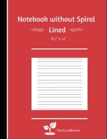 Notebook Without Spiral: Hand writing lined paper notebook with red cover (Writing & lined note books) B084YZL2DK Book Cover