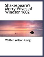 Shakespeare's Merry Wives of Windsor 1278931341 Book Cover